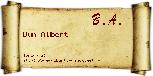 Bun Albert névjegykártya